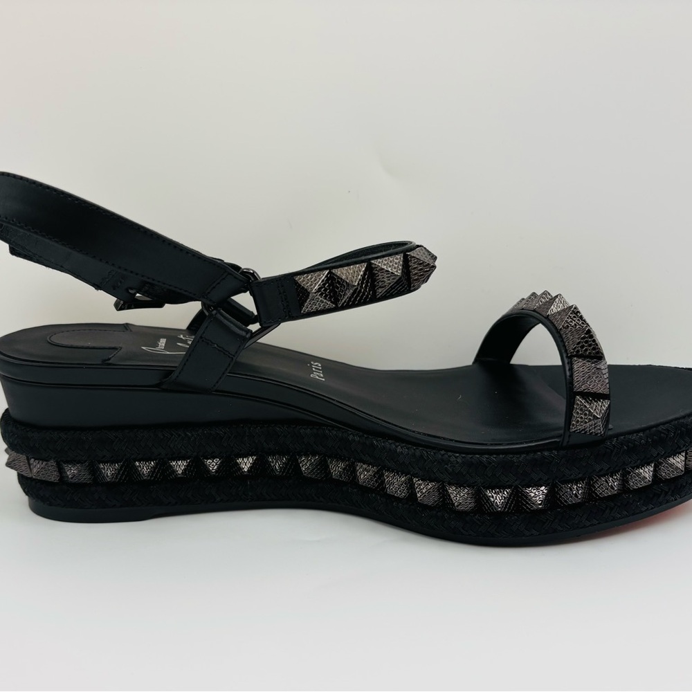 Christian Louboutin Black Studded Women's Sandals - Picture 5 of 5